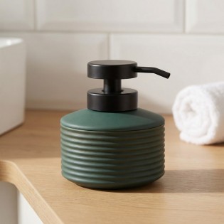 Dozator sapun lichid verde inchis, cauciuc, capacitate 320ml, Tara Rubber