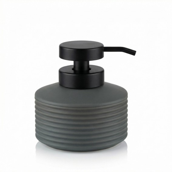Dozator sapun lichid gri antracit, cauciuc, capacitate 320ml, Tara Rubber