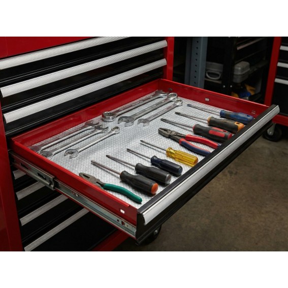 Protectie sertar, 50x150cm, antiderapant, argintiu, embosat, poliester, Silver Flexyliner
