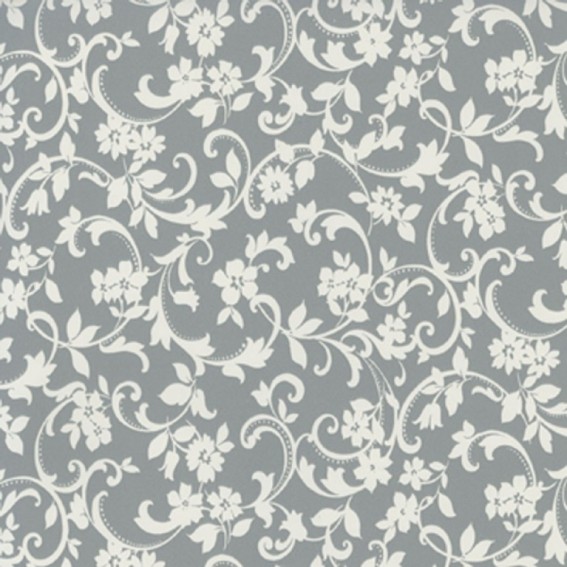 Autocolant perete, tapet floral, gri, 45cmx15m, Vénilia