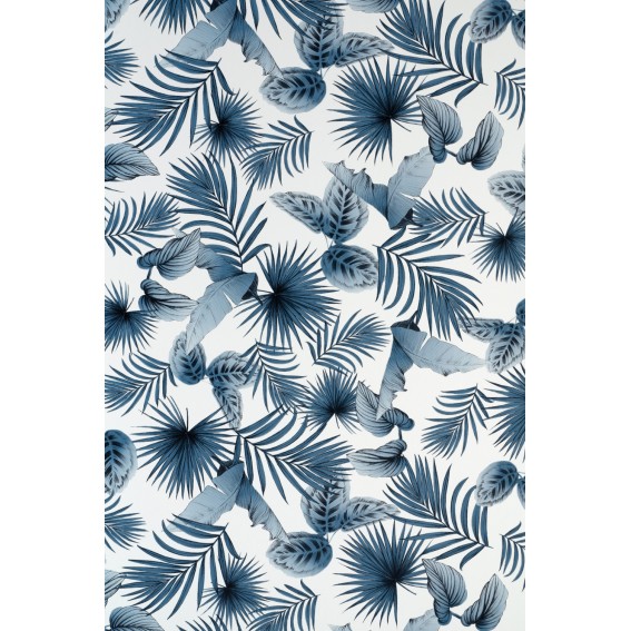 Autocolant mobila, alb, model frunze tropicale albastru petrol, 45cmx2m, d-c-fix, Botanicals