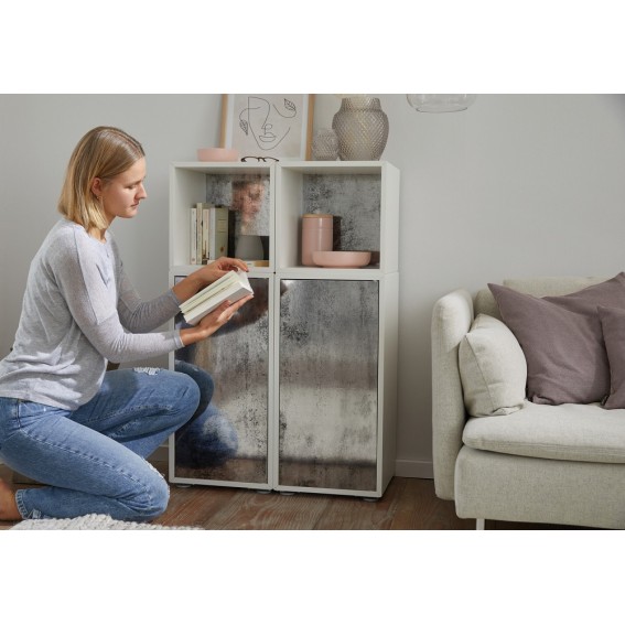 Autocolant mobila, gri metalic, model oglinda vintage, 67.5cmx1.5m, d-c-fix, Vintage Mirror