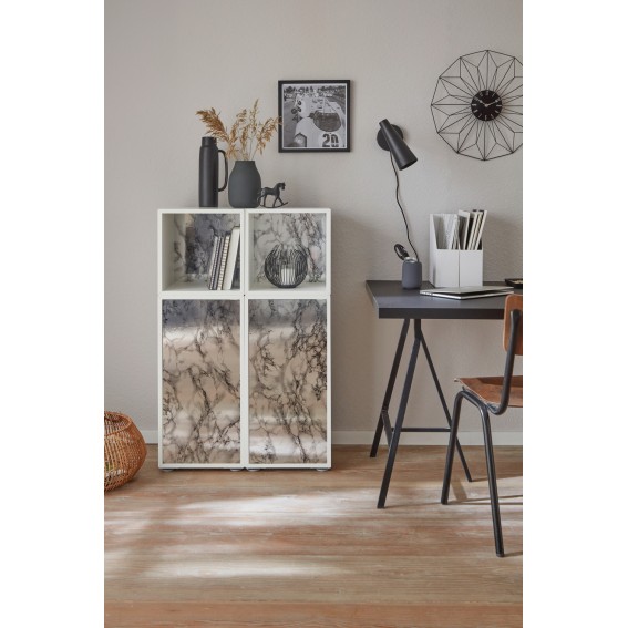 Autocolant mobila, gri, model marmura cu reflexii metalice, 67.5cmx1.5m, d-c-fix, Metallic Marble