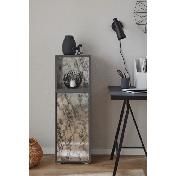 Autocolant mobila, gri, model marmura cu reflexii metalice, 67.5cmx1.5m, d-c-fix, Metallic Marble