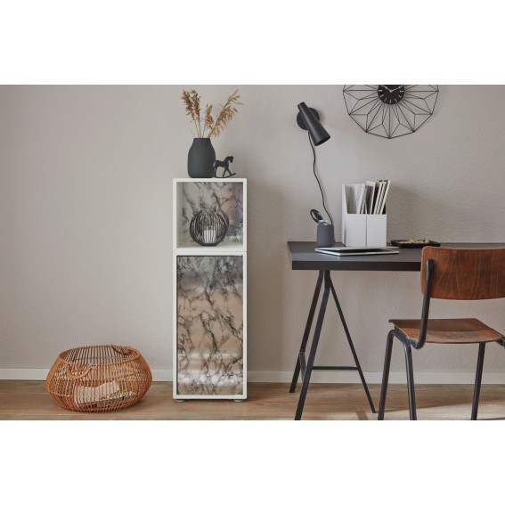 Autocolant mobila, gri, model marmura cu reflexii metalice, 67.5cmx1.5m, d-c-fix, Metallic Marble