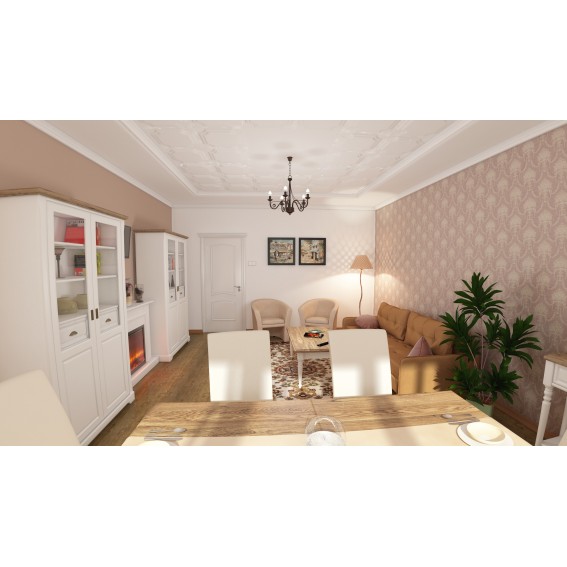 Bagheta polistiren decorativa, alba, 200x7x7cm, bax 30 bucati, 60 ml/bax, S100, Decosa