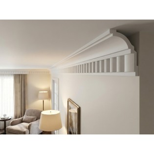 Bagheta polistiren decorativa, alba, 200x10x10cm, bax 20 bucati, 40 ml/bax, DP114, Decosa 