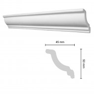 Bagheta polistiren decorativa, alba, 200x4.5x5cm, bax 60 bucati, 120 ml/bax, ST50, Decosa