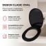 Capac WC cu inchidere lenta si sistem easy clean, negru, duroplast, Ronda
