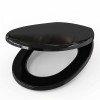 Capac WC cu inchidere lenta si sistem easy clean, negru, duroplast, Ronda