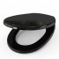 Capac WC cu inchidere lenta si sistem easy clean, negru, duroplast, Ronda