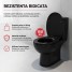 Capac WC cu inchidere lenta si sistem easy clean, negru, duroplast, Ronda
