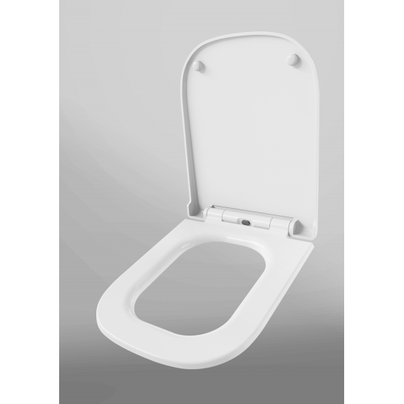 Capac WC cu inchidere lenta si sistem easy clean, alb, duroplast, Fuengirola