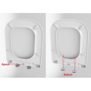 Capac WC cu inchidere lenta si sistem easy clean, alb, duroplast, Fuengirola