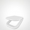 Capac WC cu inchidere lenta si sistem easy clean, alb, polipropilena, Kadiks