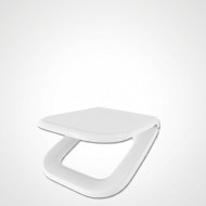 Capac WC cu inchidere lenta si sistem easy clean, alb, polipropilena, Kadiks