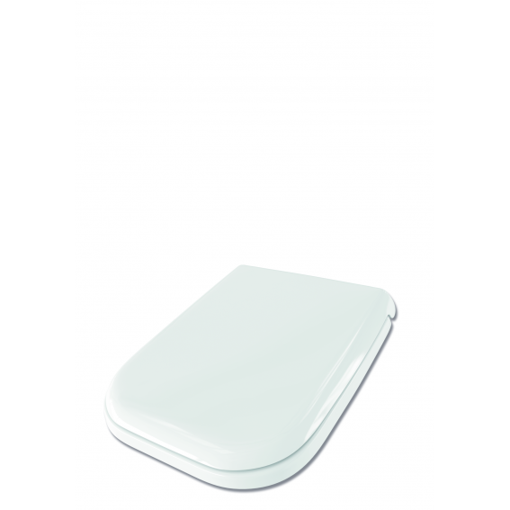 Capac WC cu inchidere lenta si sistem easy clean, alb, polipropilena, Kadiks