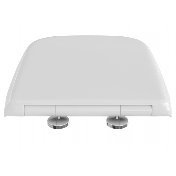 Capac WC cu inchidere lenta si sistem easy clean, alb, polipropilena, Kadiks