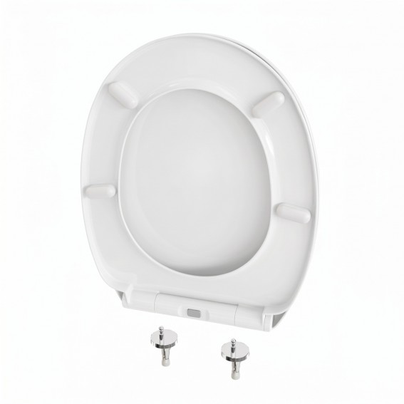 Capac WC cu inchidere lenta si sistem easy clean, alb, polipropilena, Asturia