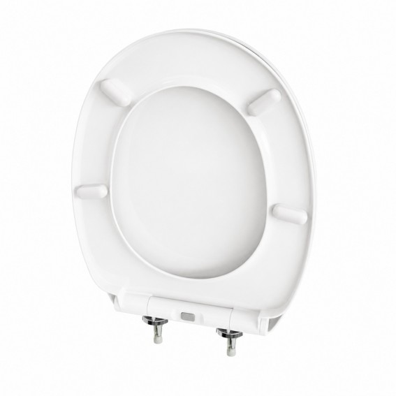 Capac WC cu inchidere lenta si sistem easy clean, alb, polipropilena, Asturia