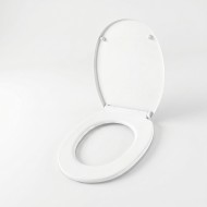 Capac WC cu inchidere lenta si sistem easy clean, alb, polipropilena, Asturia