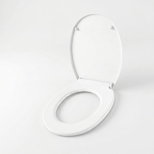 Capac WC cu inchidere lenta si sistem easy clean, alb, polipropilena, Asturia
