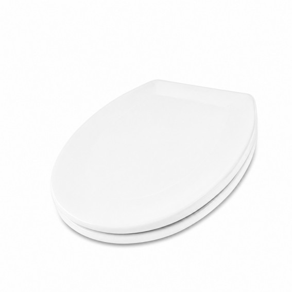 Capac WC cu inchidere lenta si sistem easy clean, alb, polipropilena, Asturia