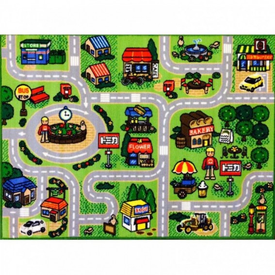 Covoras camera copii Davo Pro Stradute, nylon, multicolor, dreptunghiular, 100x133cm, cod 33009