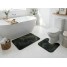 Set 2 covorase baie model frunze, Davo Pro, verde/ negru, poliamida, 50x80 cm + 50x50 cm