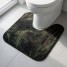 Set 2 covorase baie model frunze, Davo Pro, verde/ negru, poliamida, 50x80 cm + 50x50 cm