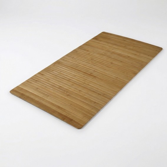 Covoras baie, lemn de bambus, 50x80cm, bej, dreptunghiular
