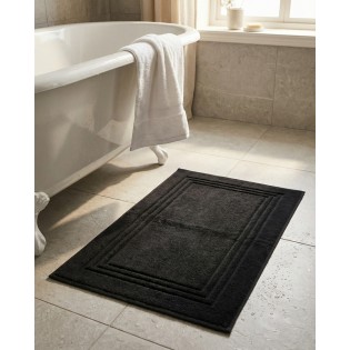 Covoras baie, tip prosop, 50x80cm, negru, bumbac, Lodge