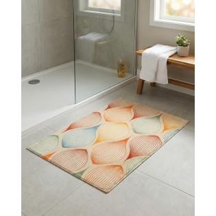 Covoras baie, multicolor, 60x90cm, model abstract, poliester, Magic