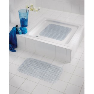 Covoras baie, 54x51cm, transparent, cu ventuze, antiderapant, pvc, Loupe