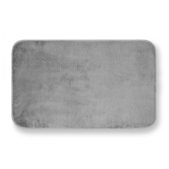 Covoras de baie din microfibra, gri deschis, 50cmx80cm, ultra absorbant, anti-alunecare, Merlino