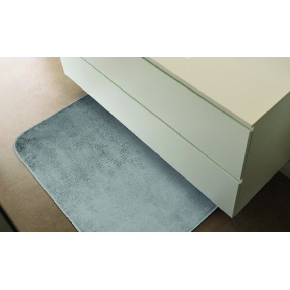 Covoras de baie din microfibra, gri deschis, 50cmx80cm, ultra absorbant, anti-alunecare, Merlino