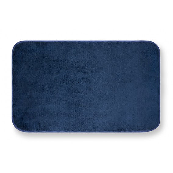 Covoras de baie din microfibra, albastru, 50x80cm, ultra absorbant, anti-alunecare, Merlino