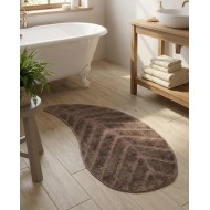 Covoras baie, 50x110cm, antiderapant, forma frunza, maro, Bagno Fiji