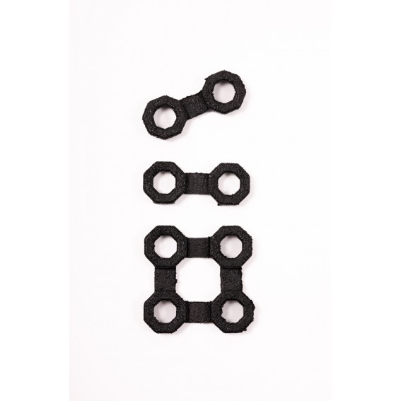 Set 2 conectori pentru covoras intrare antiderapant, model fagure, negru, cauciuc reciclat, Honeycomb