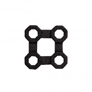 Set 2 conectori pentru covoras intrare antiderapant, model fagure, negru, cauciuc reciclat, Honeycomb