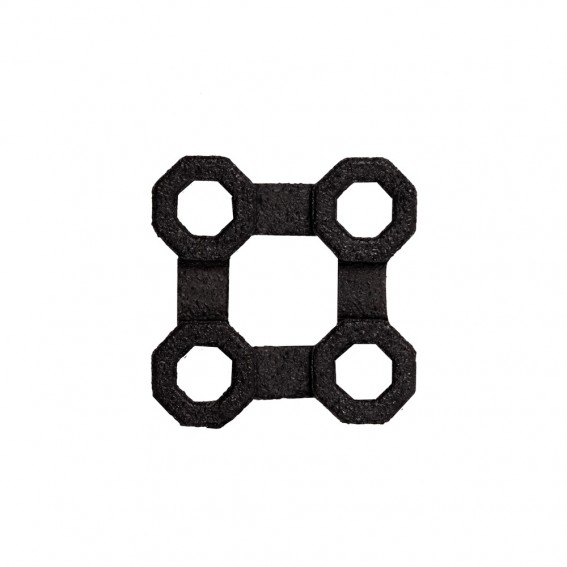 Set 2 conectori pentru covoras intrare antiderapant, model fagure, negru, cauciuc reciclat, Honeycomb