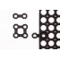 Set 2 conectori pentru covoras intrare antiderapant, model fagure, negru, cauciuc reciclat, Honeycomb