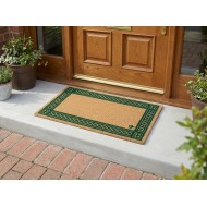 Covor intrare antiderapant, model ornamental clasic, verde, poliester si cauciuc termoplastic, 40x65cm, Eco Cocco Classico