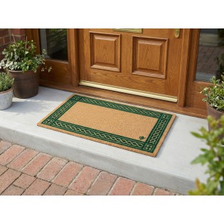 Covor intrare antiderapant, model ornamental clasic, verde, poliester si cauciuc termoplastic, 40x65cm, Eco Cocco Classico