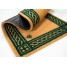 Covor intrare antiderapant, model ornamental clasic, verde, poliester si cauciuc termoplastic, 40x65cm, Eco Cocco Classico