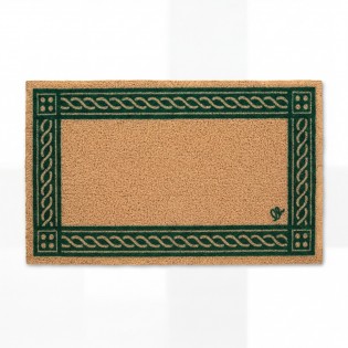 Covor intrare antiderapant, model ornamental clasic, verde, poliester si cauciuc termoplastic, 40x65cm, Eco Cocco Classico