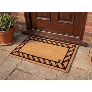 Covor intrare antiderapant, model impletit, maro, poliester si cauciuc termoplastic, 40x65cm, Eco Cocco Classico