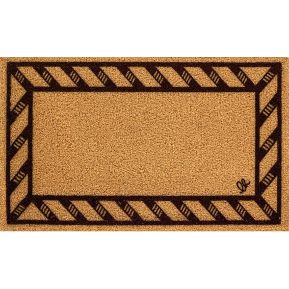 Covor intrare antiderapant, model impletit, maro, poliester si cauciuc termoplastic, 40x65cm, Eco Cocco Classico