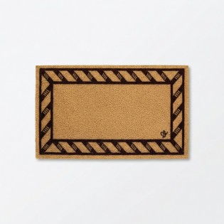 Covor intrare antiderapant, model impletit, maro, poliester si cauciuc termoplastic, 40x65cm, Eco Cocco Classico