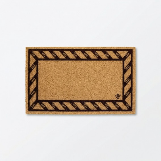 Covor intrare antiderapant, model impletit, maro, poliester si cauciuc termoplastic, 40x65cm, Eco Cocco Classico